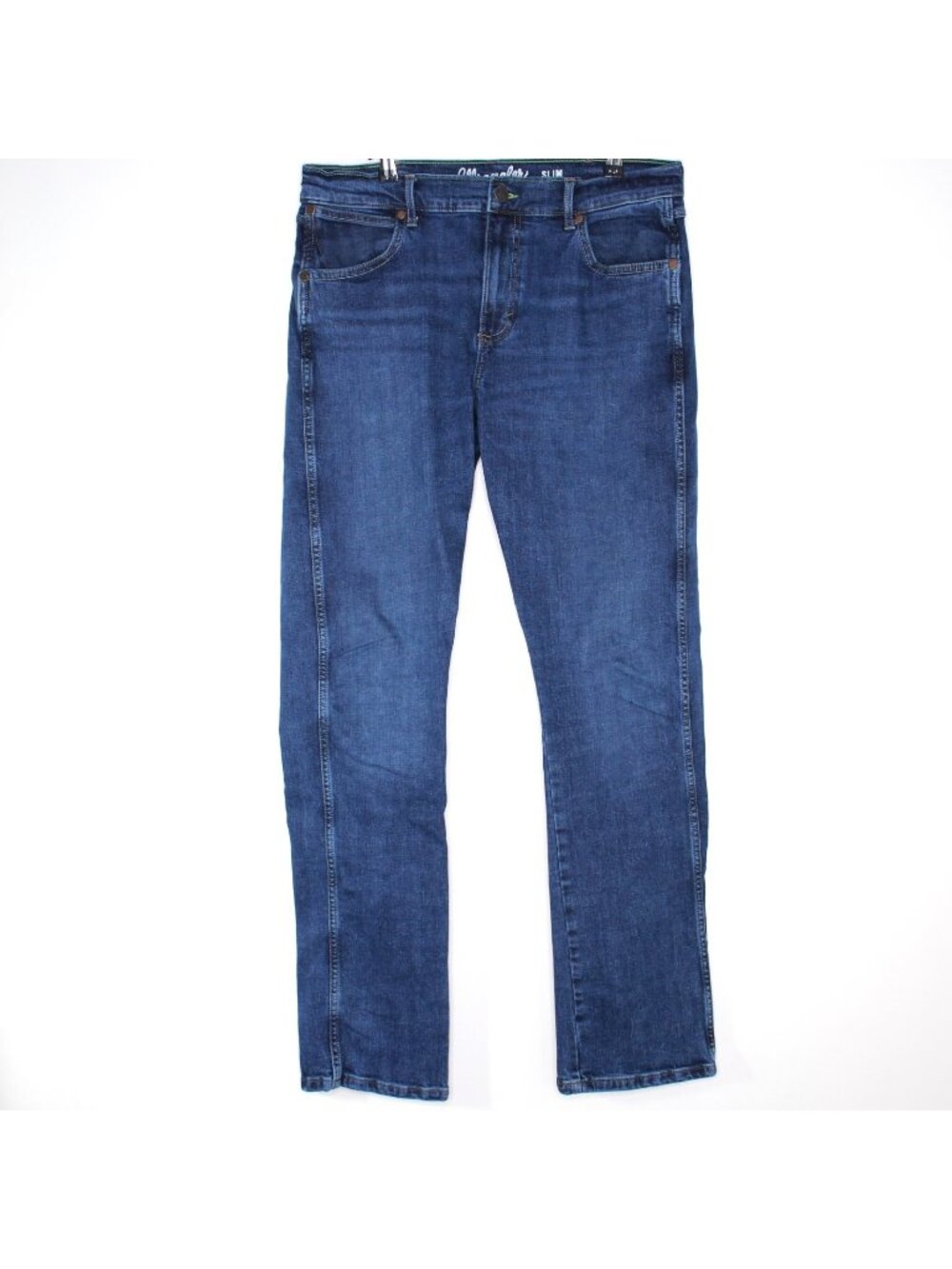 Wrangler Retro Mens 33 x 34 Slim Straight Cowboy Blue Jeans H1050
